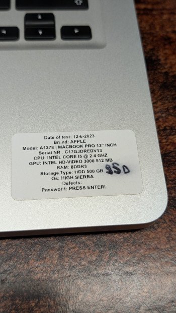 Macbook Pro A1278